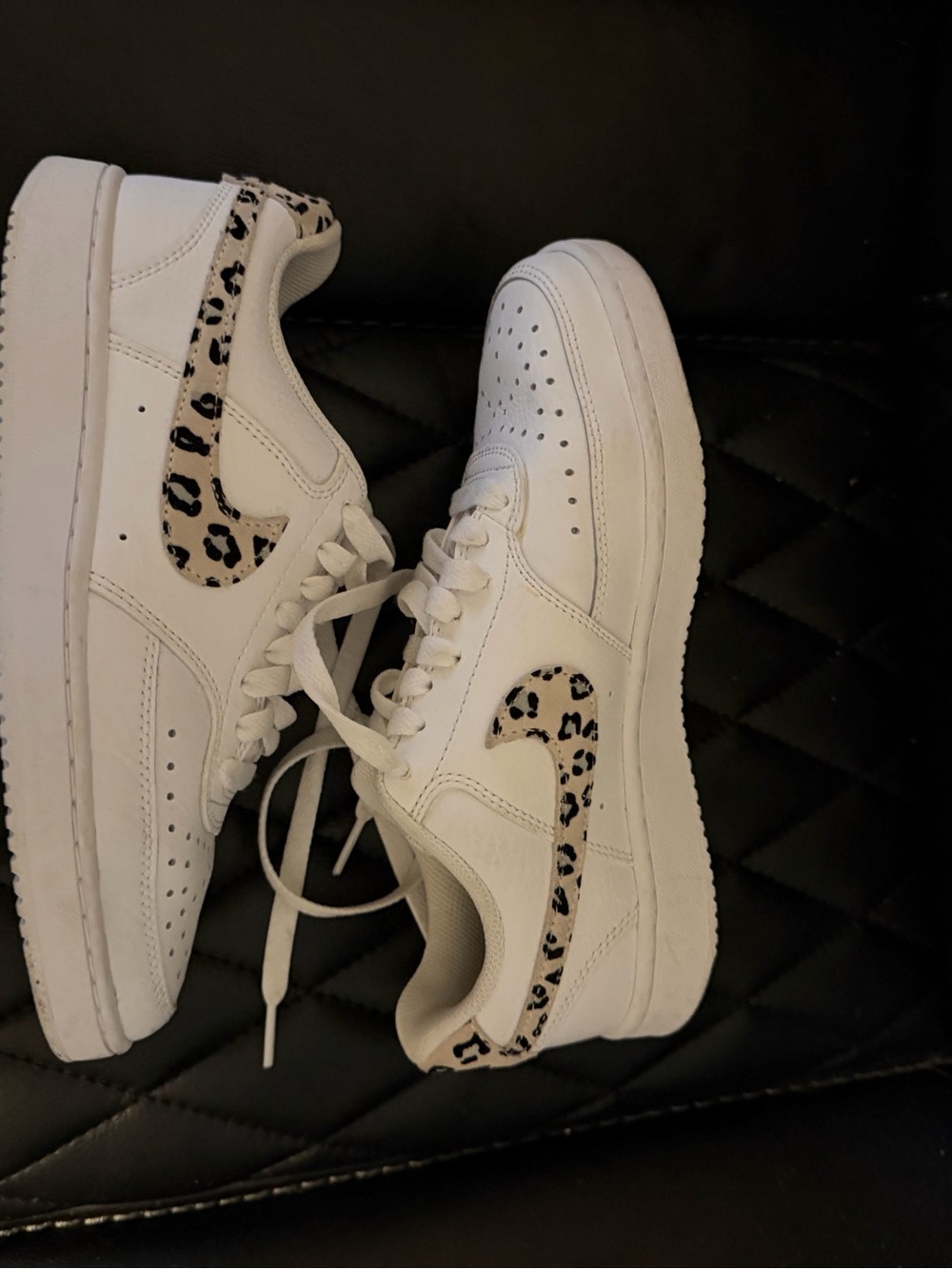 Nike Court Vision Low Leopard Swoosh Women's White Leopard Print Sneakers